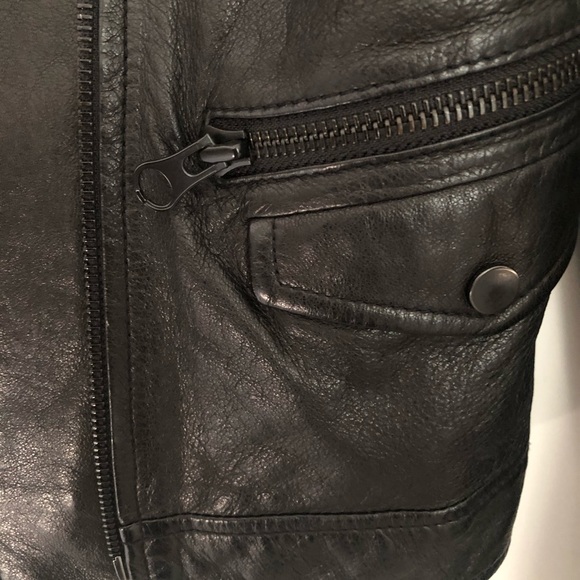 Vince Black Leather Jacket Size Small - Picture 5 of 12